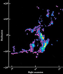 CO distribution in the Orion Nebula.